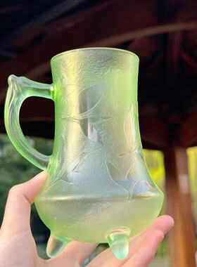 【映翠·绿茶杯】清透质感 茶叶青 琉璃杯咖啡杯 桌面摆件 7705