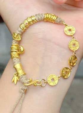 【金蛇手绳】古法盘缠手链搭配 年年有鱼百搭吊坠 十月新款3256