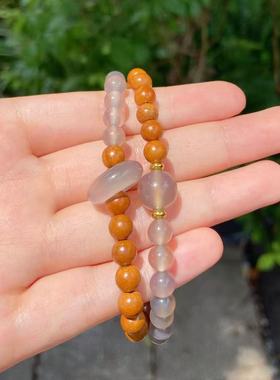 灵隐文创半城烟雨新中式手链国风烟紫双圈手持手串节日礼物3606