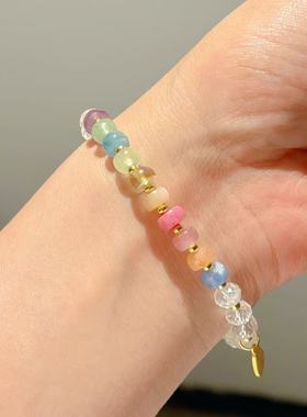 灵隐文创新款多宝彩虹古法蓝彩虹通五条金手链中式单圈手串3350