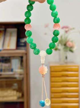 天然碧玉手链十八子手串同款