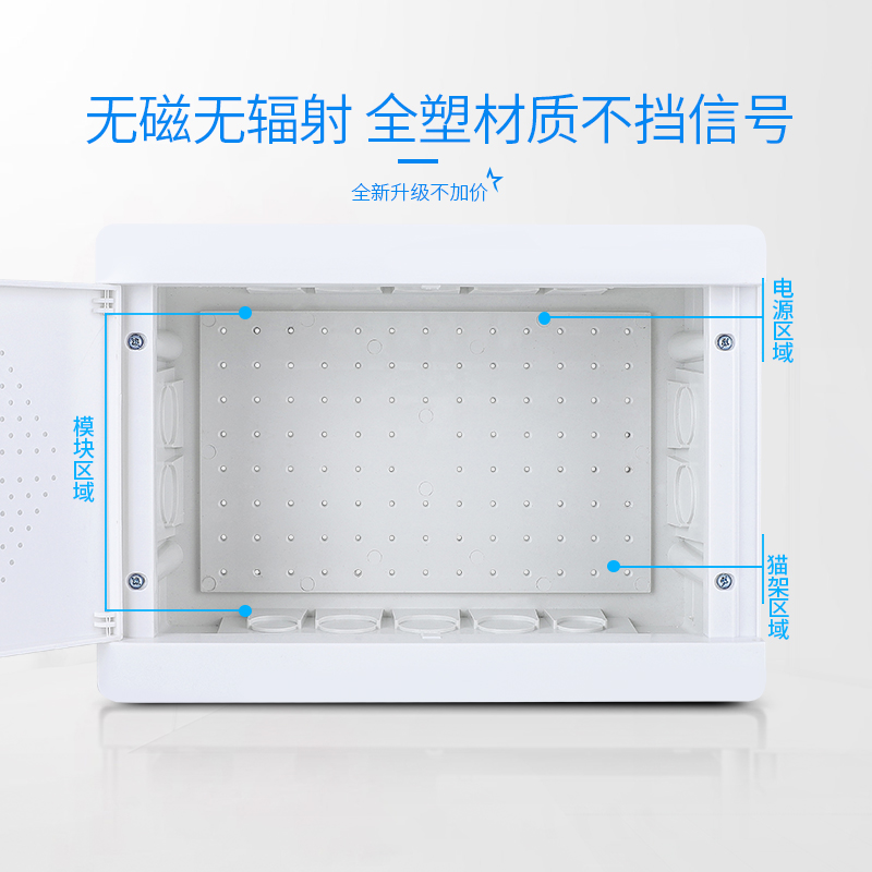塑料信息箱光纤入户箱媒体箱弱电箱弱电配电箱家用多媒体300大号-图1