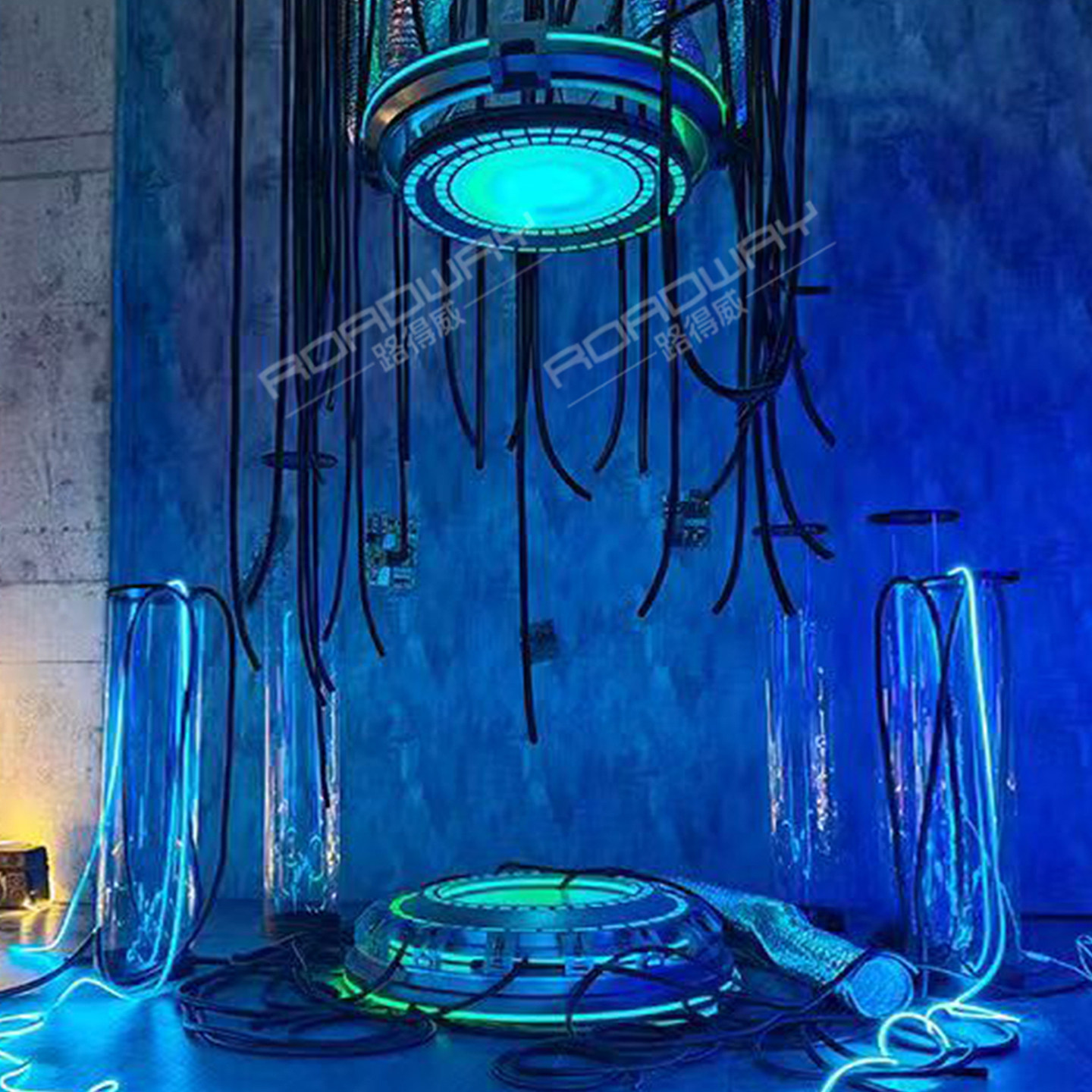 复古未来酒吧直播间赛博朋克吊顶天花板机械发光金属背景墙装饰品,淘宝优惠券,粉丝福利购,淘宝优惠卷