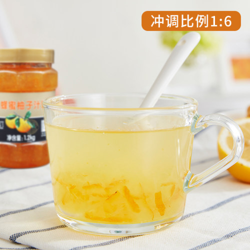 鲜活优果C韩式蜂蜜柚子果酱奶茶店专用奶茶饮料烘焙商用原料1.2kg - 图0