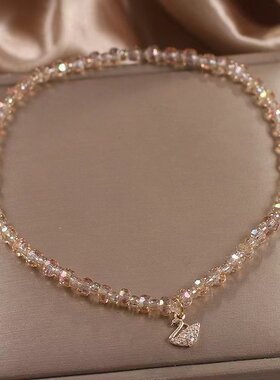 款手链女轻奢气质天鹅吊坠