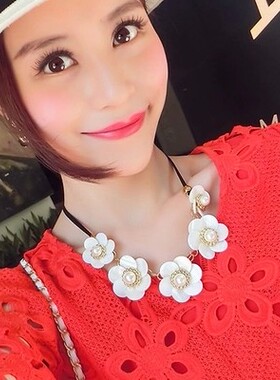 欧美夸张珍珠贝壳花朵女皮绳挂件