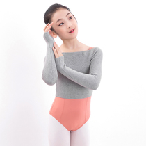 Word-lined knitwear sleeves head small sweater jacket black dancer external lap dancer dance suit girl long sleeve