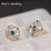 Ree original aquamarine, diamond and mother-of-pearl 18K ring