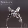 Original 925 silver small fox open ring adjustable