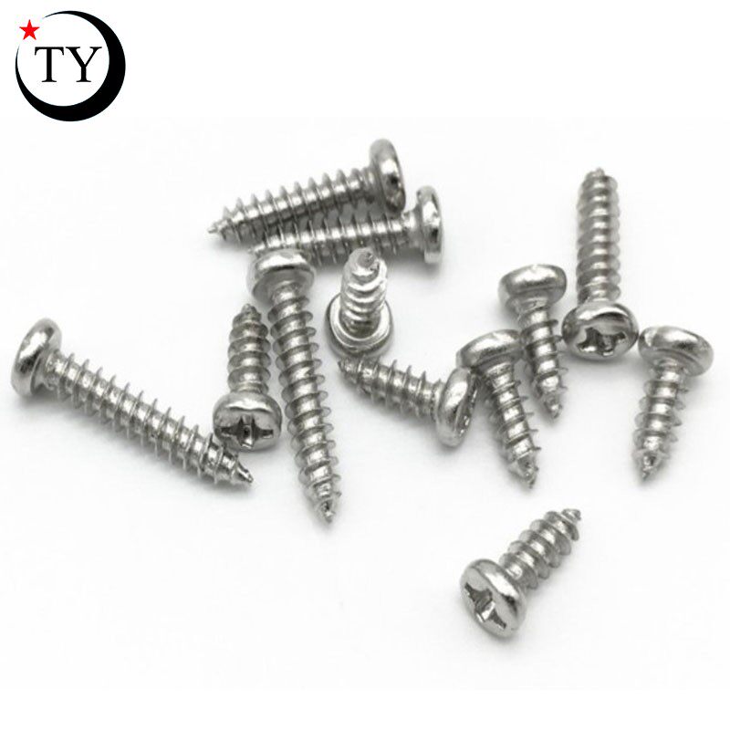 PA镀镍十字圆头自攻螺丝盘头螺钉M1M1.2M1.3M1.4x2*3.5*4*6*8*10 - 图0