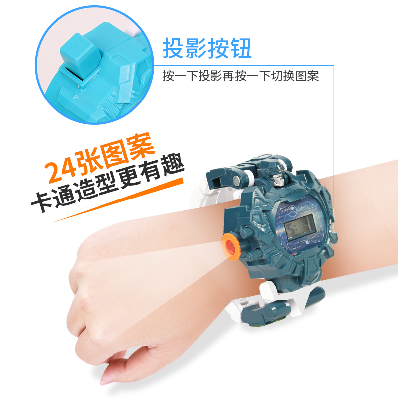 卡赛特家居专营店儿童变形电子手表金刚玩具学生男孩创意卡通变身机器人手表男生2
