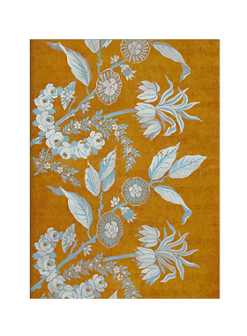 美式复古花鸟黄色南洋风客厅餐厅茶室装饰画画心油画布自粘画贴画
