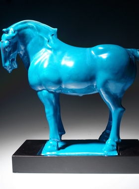 三彩艺中式客厅酒柜书房陶瓷摆件