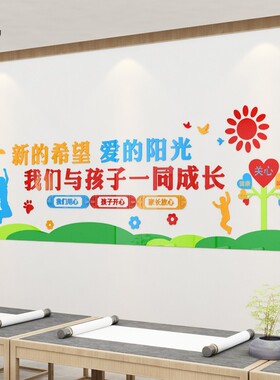 亚克力快乐成长校园背景墙装饰