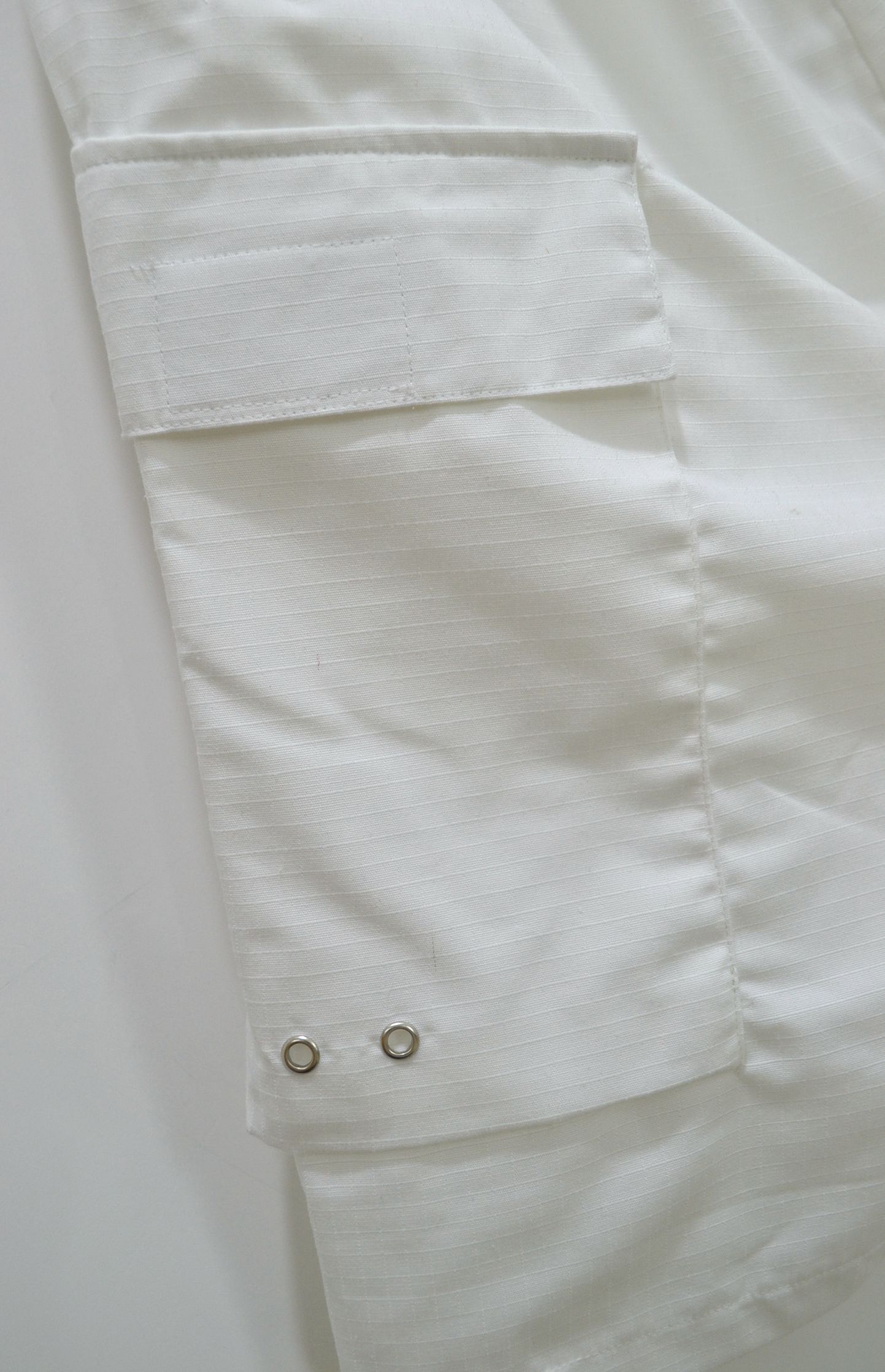 ROrick主线短裤双侧兜白色垮裤吊裆哈伦裤宽松型五分裤男 - 图1