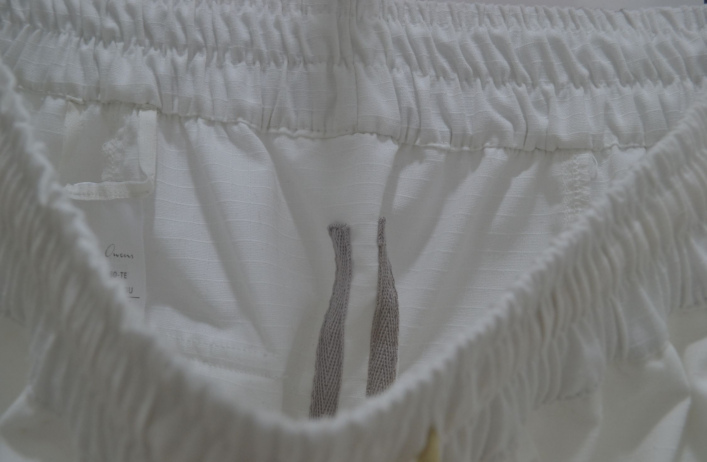 ROrick主线短裤双侧兜白色垮裤吊裆哈伦裤宽松型五分裤男 - 图2