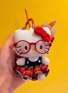 日本官方正品正版旗舰英伦可爱眼镜kitty挂饰女生公仔书包挂件饰