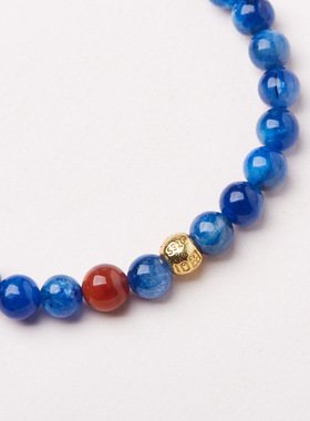 【观山晓月】蓝晶石南红玛瑙手链福寿转运手串小众高级饰品