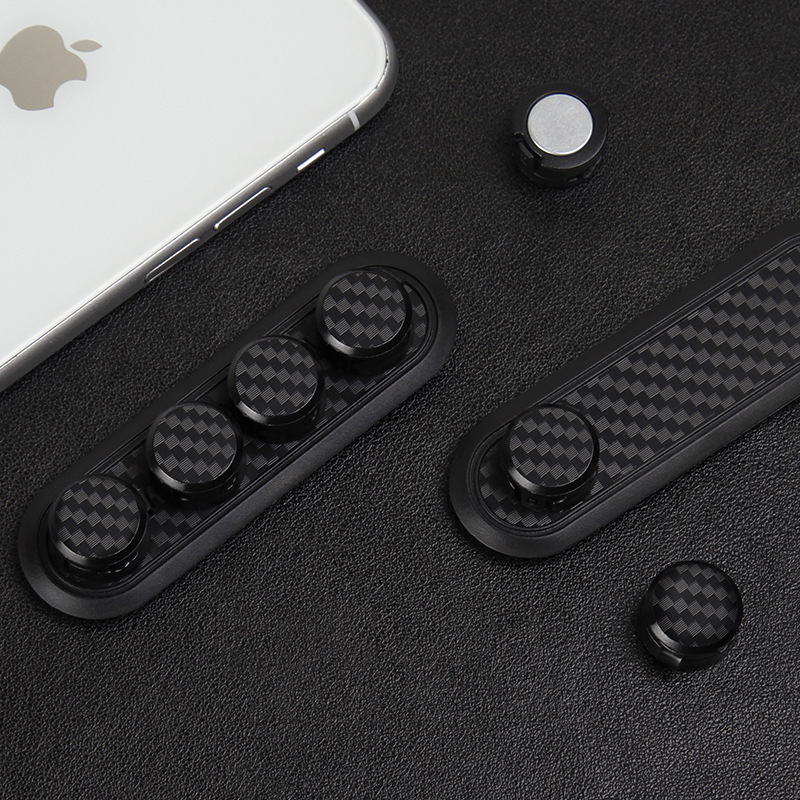 碳纤维质感磁吸理线器线夹数据线收纳集线器创意礼品桌面整理线卡 - 图1