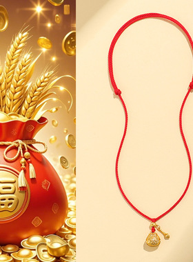 新中式精美黄金色木鱼吊坠项链男女小众高级感百搭项饰饰品