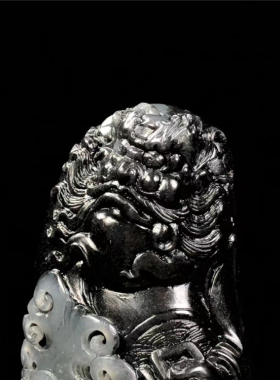 钟馗黑白分明苏工新疆和田玉籽料