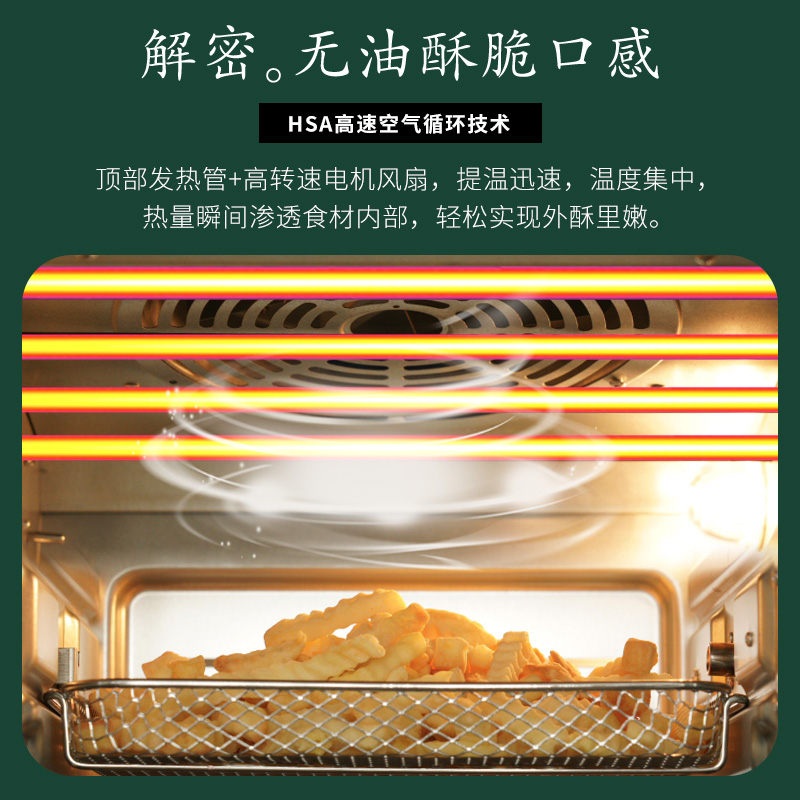 aca北美电器官方旗舰店ACA风炉空气炸电烤箱家用小型大容量多功能烘焙家庭全自动EAF18A2