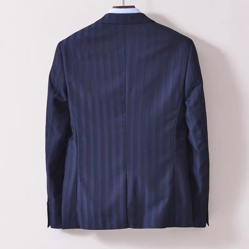 断码特价只有165 170~品牌尾货男士条纹蓝色西装外套春秋正装西服,淘宝优惠券,粉丝福利购,淘宝优惠卷