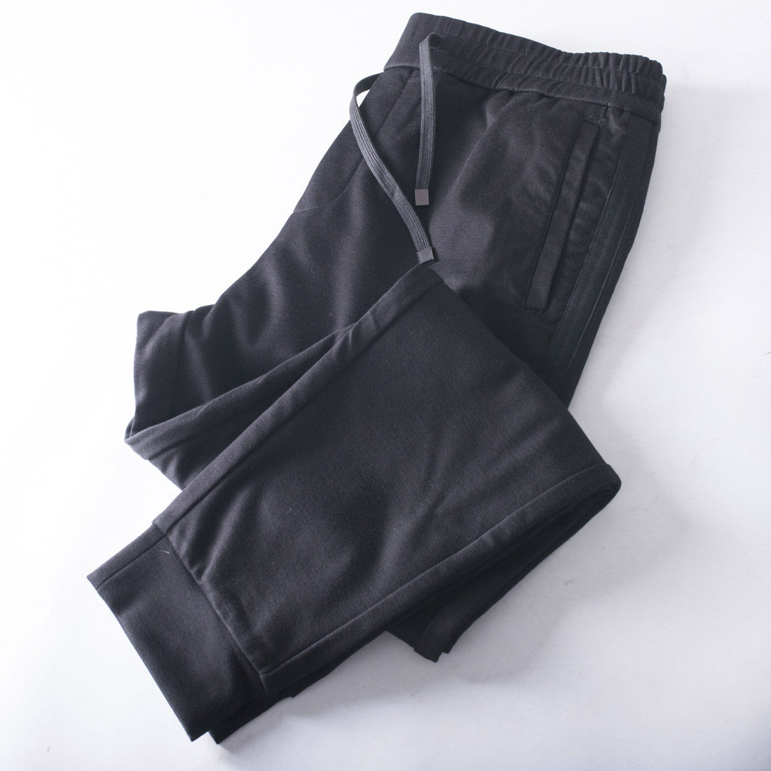 孤品清货有2XL~大厂尾货男士秋季直筒卫裤束脚松紧腰黑色运动裤子,淘宝优惠券,粉丝福利购,淘宝优惠卷