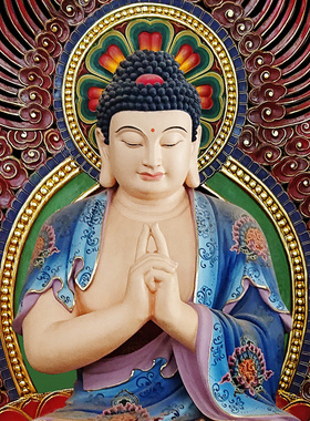 五方佛木雕三宝毗卢圣造