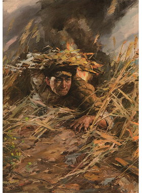 邱少云画像海报文艺怀旧复古牛皮纸装饰画挂画壁画画芯画框相框