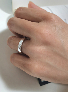 异地情侣戒指纯银小众设计