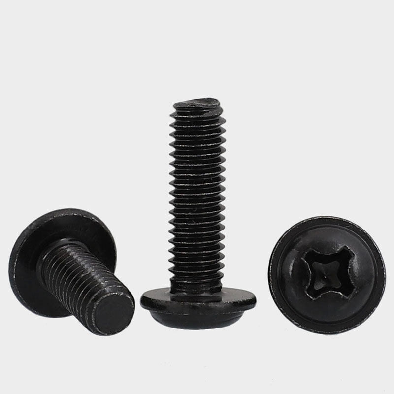 黑色不锈钢十字圆头带垫螺丝304镀黑锌带垫 盘头螺钉M2M2.5M3M4M5,淘宝优惠券,粉丝福利购,淘宝优惠卷