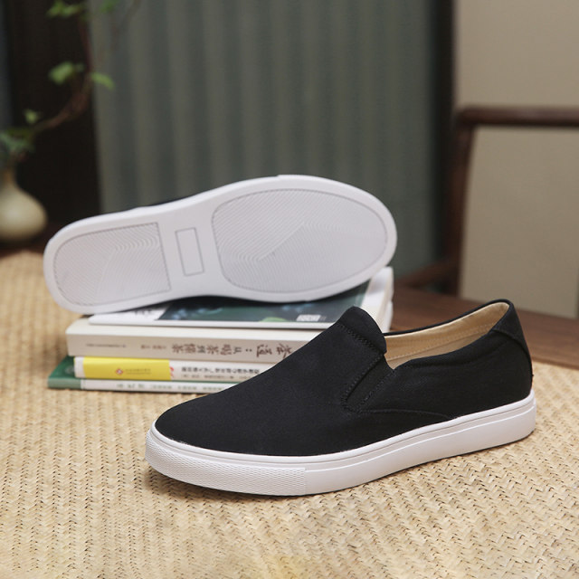 内联升布鞋男春夏一脚蹬松紧口休闲工作鞋防滑底老北京布鞋6120C