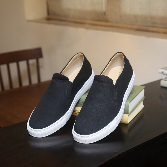 内联升布鞋男春夏一脚蹬松紧口休闲工作鞋防滑底老北京布鞋6120C