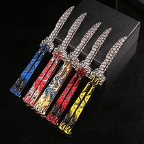 Butterfly Knife Folding Knife Unopened Blades Practice Childrens Toys Eat Chicken Game Perimeter Five Paws Golden Dragon Soldier Model Knife