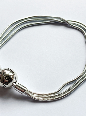 香港正生纯银925银手链手镯蛇骨