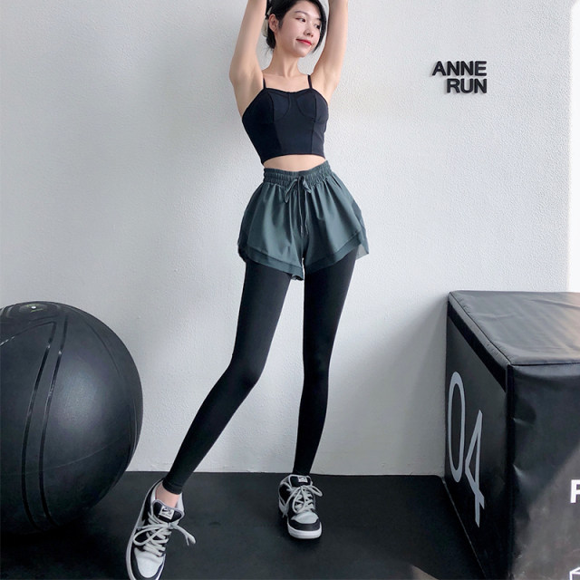 Annerun sports short pants female loose summer fast running walking fitness pants to prevent light high waist dance yoga pants