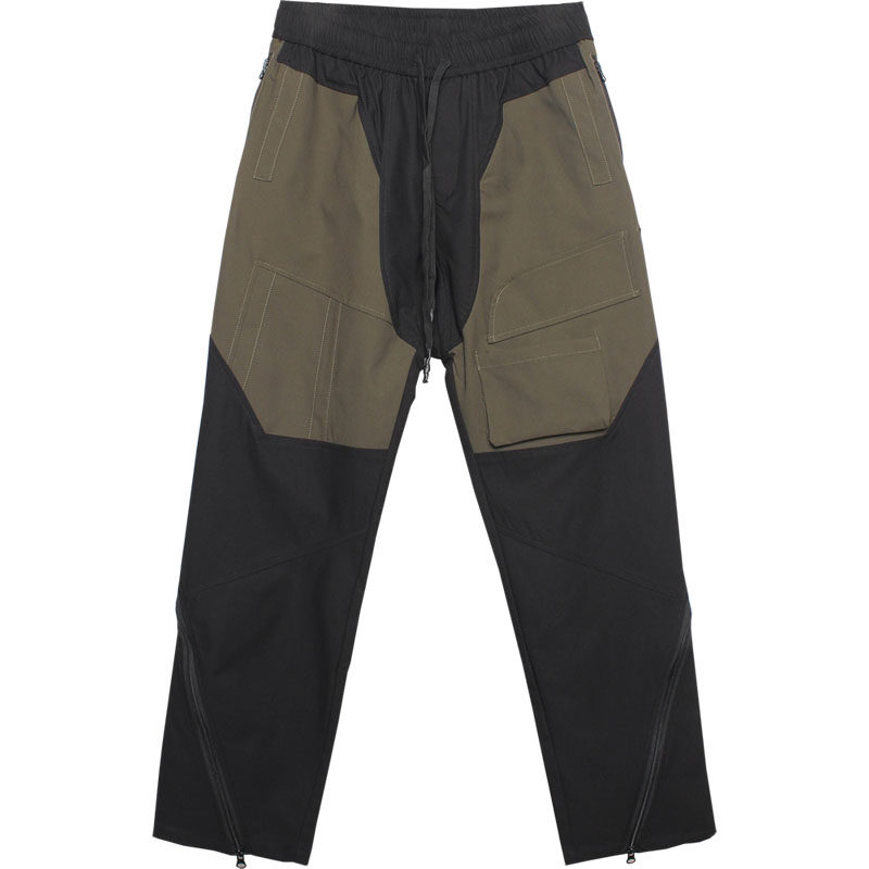 小众拉链机能解构设计暗黑个性撞色口袋拼接潮休闲工装裤男哈伦裤,淘宝优惠券,粉丝福利购,淘宝优惠卷