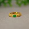 Ice-filled green Burmese natural A-grade gourd ring