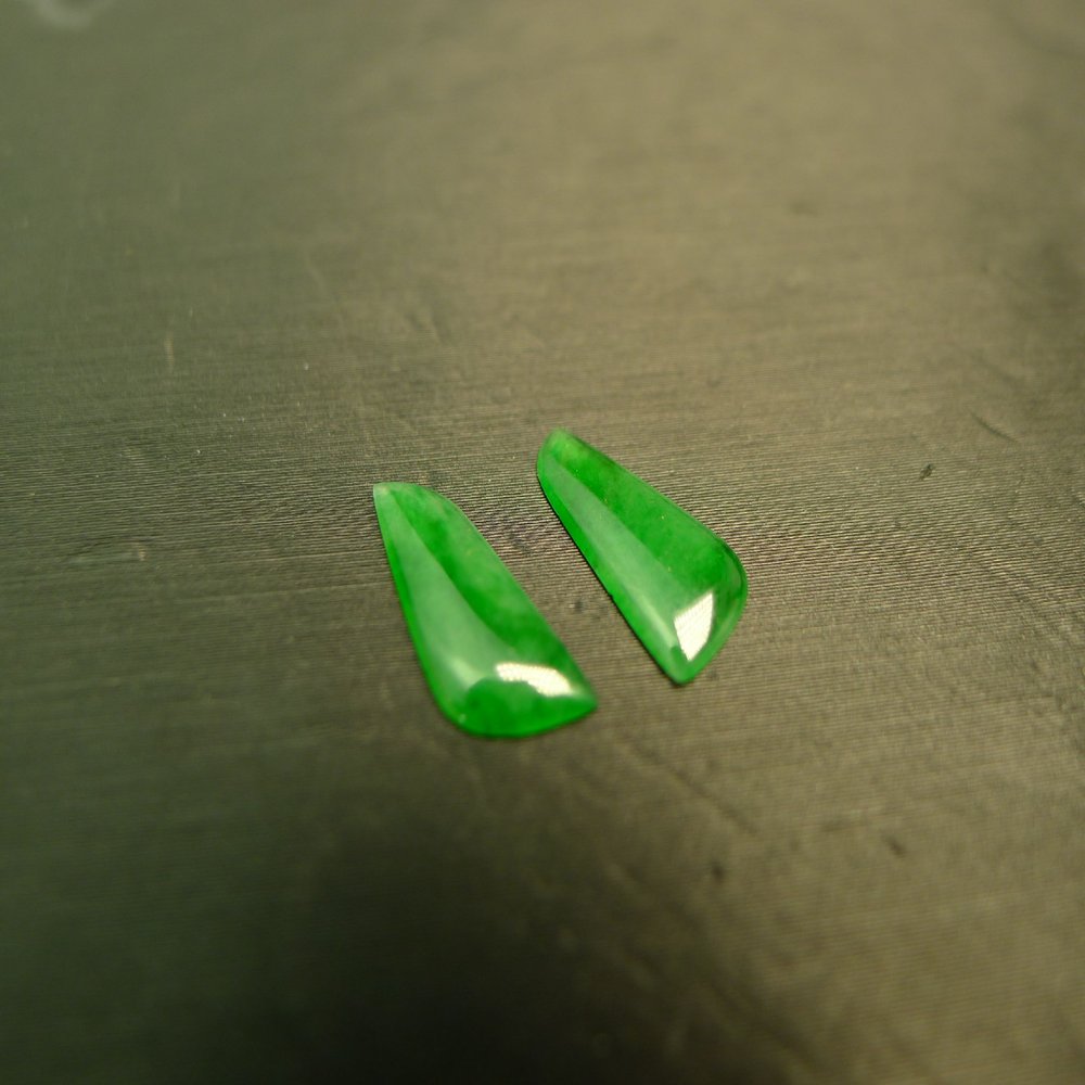 Ice full of green natural grade A jadeite ring surface