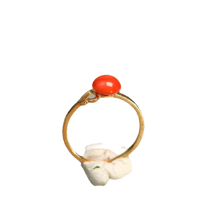 Natural deep sea red organic ruby ring