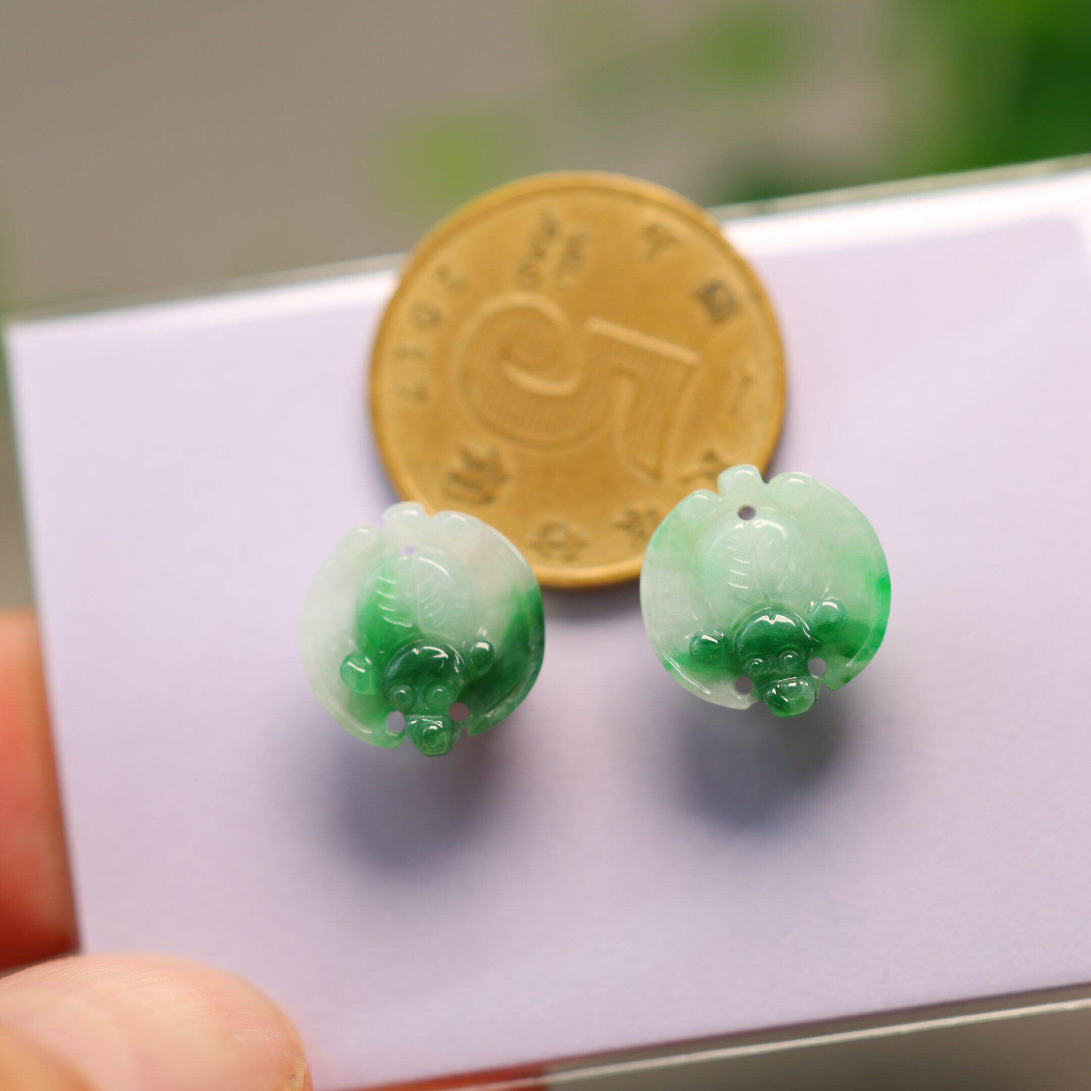 Myanmar natural grade A jade bat ring face