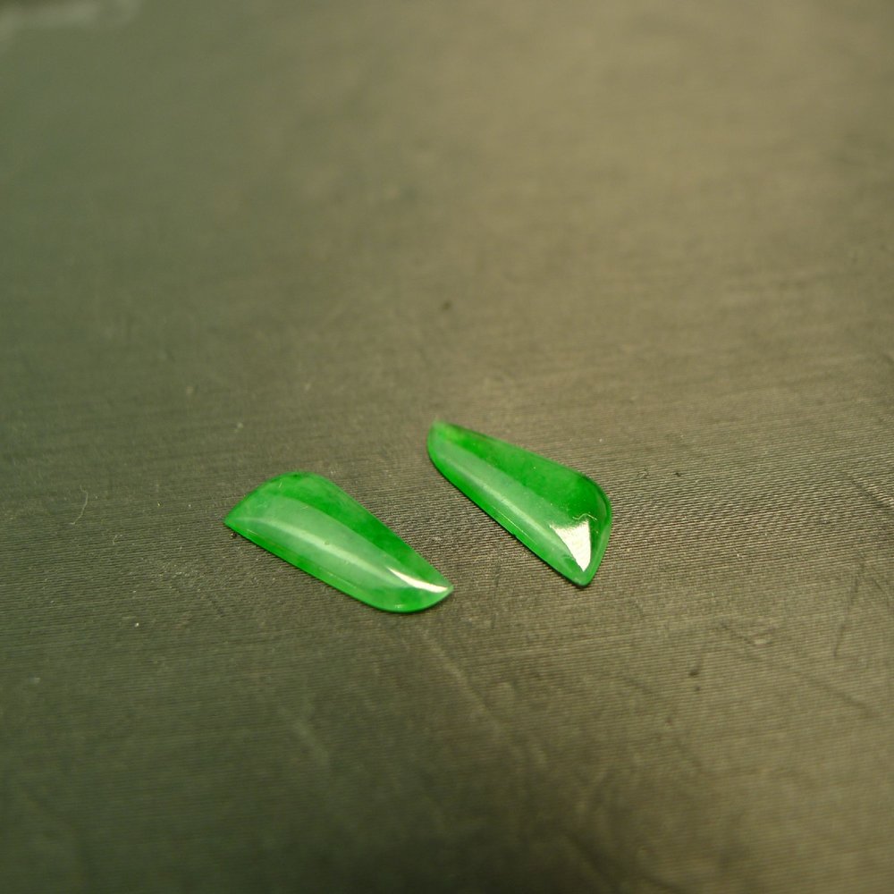 Ice full of green natural grade A jadeite ring surface