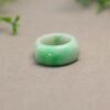 #F547 Waxy bottom floating sun green natural A-grade jade saddle ring for men