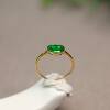 18K gold inlaid natural grade A jadeite Ruyi head ring