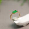 Spicy Green Natural Grade A Jade Ruyi Head Ring