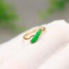 Ice full of green natural grade A jadeite shaped ring