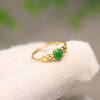 Myanmar natural grade A jadeite round cabochon ring