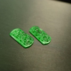 Natural grade A jadeite hollow carved saddle-shaped ring face