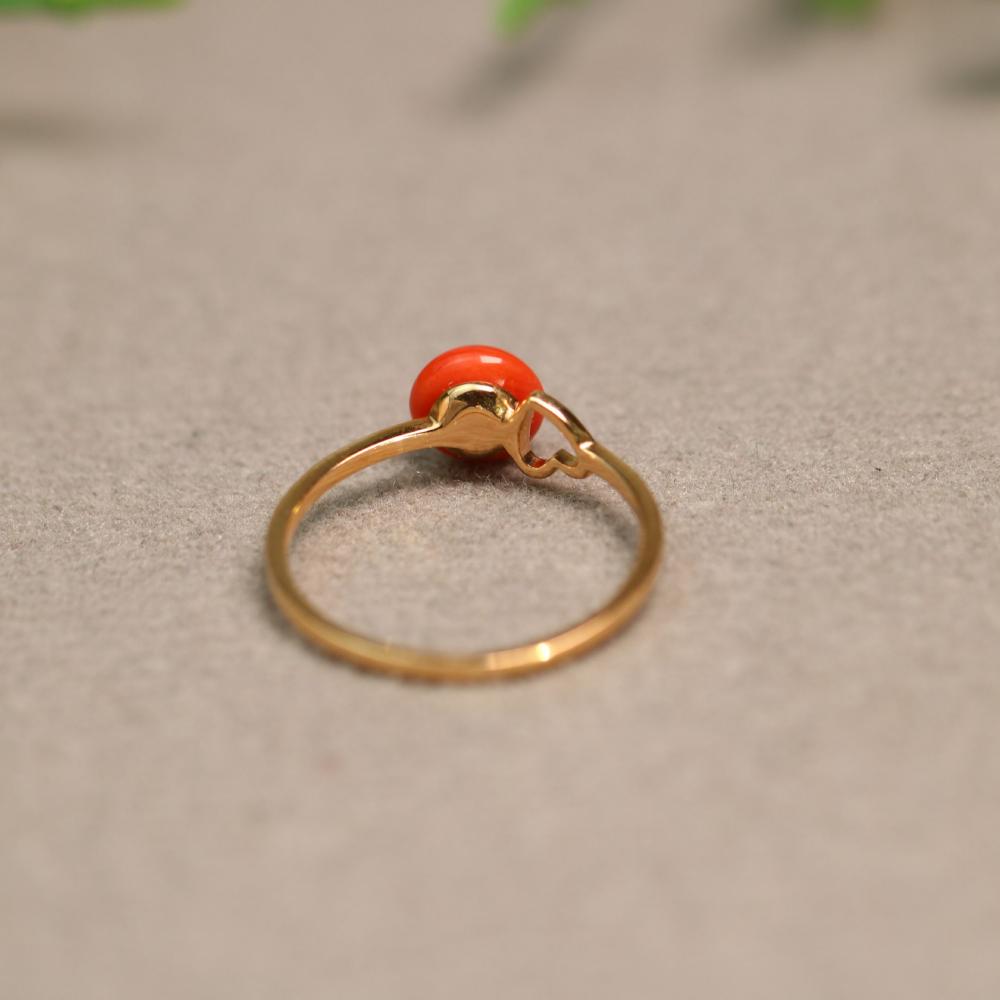Natural deep sea red organic ruby ring